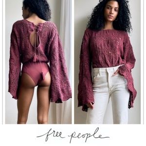 NWT FREE PEOPLE DESERT DAZE CROCHET BODYSUIT XS